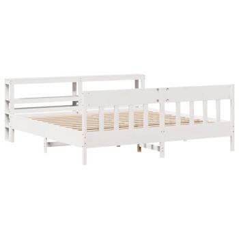 Massivholzbett ohne Matratze Weiß 200x200 cm Kiefernholz