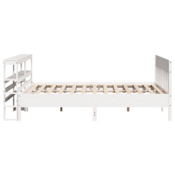 Massivholzbett ohne Matratze Weiß 200x200 cm Kiefernholz