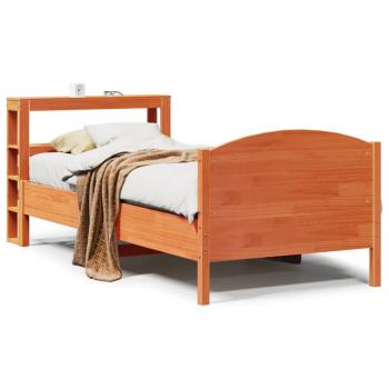 Massivholzbett ohne Matratze Wachsbraun 75x190 cm Kiefernholz