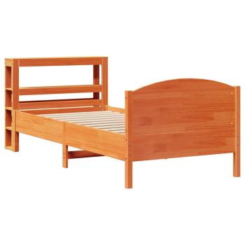 Massivholzbett ohne Matratze Wachsbraun 75x190 cm Kiefernholz