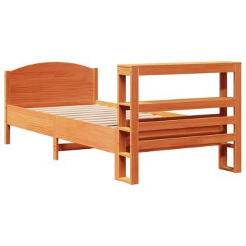 Massivholzbett ohne Matratze Wachsbraun 75x190 cm Kiefernholz