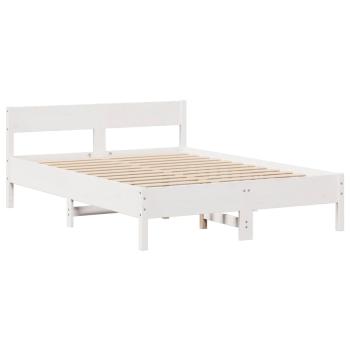 Massivholzbett ohne Matratze Weiß 120x190 cm Kiefernholz