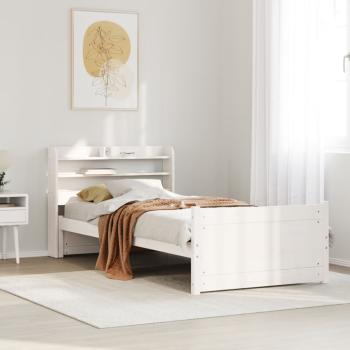 ARDEBO.de - Bettgestell mit Kopfteil ohne Matratze Weiß 90x190 cm