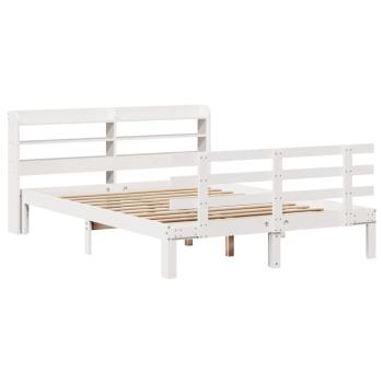 Bettgestell mit Kopfteil ohne Matratze Weiß 140x190 cm
