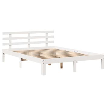 Bettgestell mit Kopfteil ohne Matratze Weiß 140x190 cm