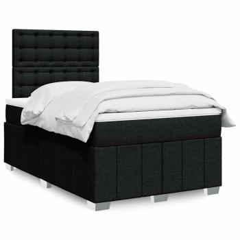 ARDEBO.de - Boxspringbett mit Matratze Schwarz 120x190 cm Stoff