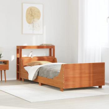ARDEBO.de - Massivholzbett ohne Matratze Wachsbraun 100x200 Kiefernholz
