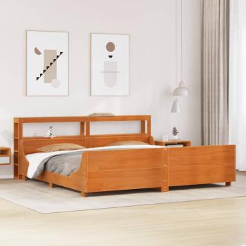 ARDEBO.de - Massivholzbett ohne Matratze Wachsbraun 180x200 Kiefernholz