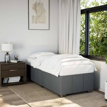 ARDEBO.de - Bettgestell ohne Matratze Dunkelgrau 90x190 cm Stoff