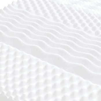 Schaumstoffmatratze Weiß 90x210 cm 7-Zonen Härtegrad 20 ILD
