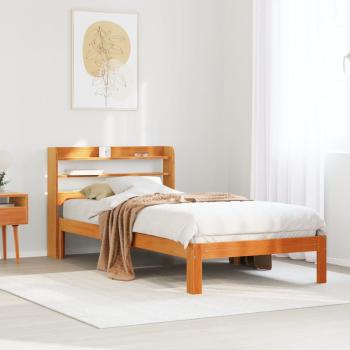 ARDEBO.de - Massivholzbett ohne Matratze Wachsbraun 100x200 Kiefernholz