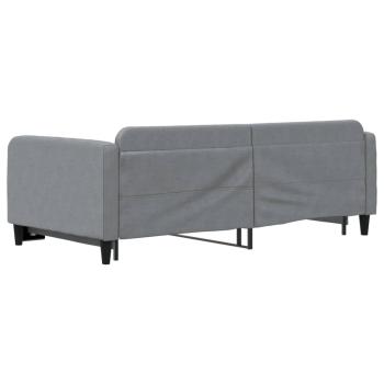 Tagesbett Ausziehbar Hellgrau 100x190 cm Stoff