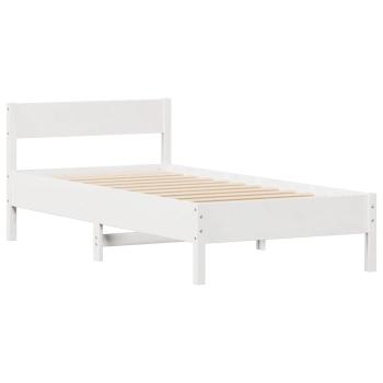 Massivholzbett ohne Matratze Weiß 90x190 cm Kiefernholz
