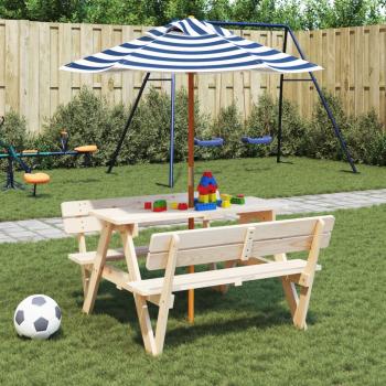 ARDEBO.de - Sonnenschirm für Kinder mit Holzmast Ø120x140 cm