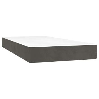Taschenfederkernmatratze Mittel Dunkelgrau 80x220x20 cm Samt