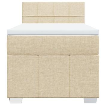 Boxspringbett mit Matratze Creme 100x200 cm Stoff