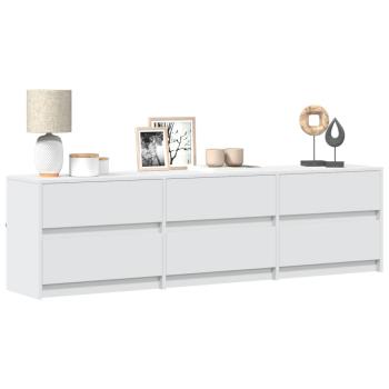 ARDEBO.de - TV-Schrank mit LED-Beleuchtung Weiß 180x34x50 cm Holzwerkstoff