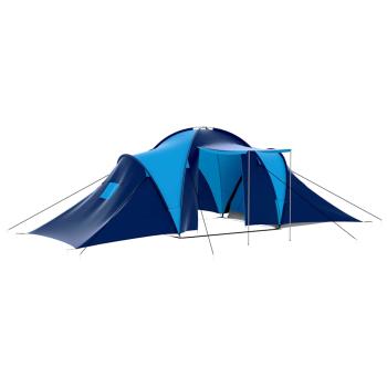 ARDEBO.de - Campingzelt Stoff 9 Personen Dunkelblau und Blau