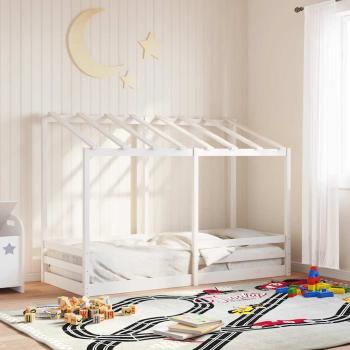 ARDEBO.de - Kinderbett mit Dach Weiß 75x190 cm Massivholz Kiefer