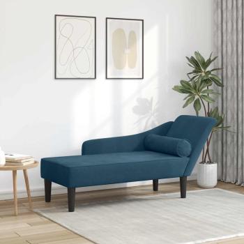 ARDEBO.de - Chaiselongue mit Kissen Blau Samt