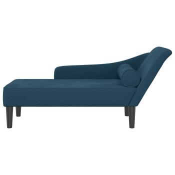 Chaiselongue mit Kissen Blau Samt