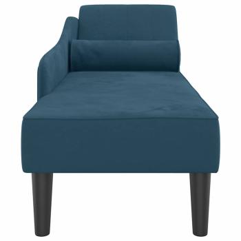 Chaiselongue mit Kissen Blau Samt