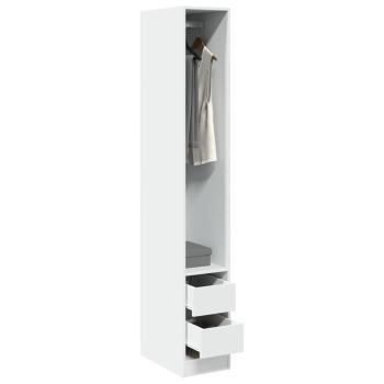 ARDEBO.de - Kleiderschrank Weiß 30x50x200 cm Holzwerkstoff