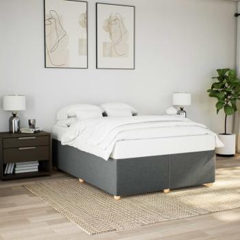 ARDEBO.de - Bettgestell ohne Matratze Dunkelgrau 140x190 cm Stoff
