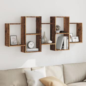 ARDEBO.de - Wandregal Altholz-Optik 159x18x65 cm Holzwerkstoff