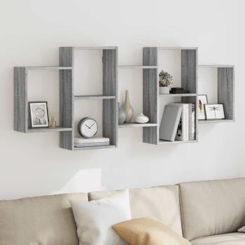 ARDEBO.de - Wandregal Grau Sonoma 159x18x65 cm Holzwerkstoff
