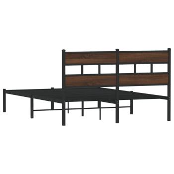 Bettgestell ohne Matratze mit Kopfteil Braun Eiche 140x190 cm