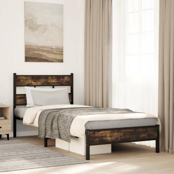 ARDEBO.de - Bettgestell ohne Matratze mit Kopfteil Sonoma-Eiche 90x200 cm