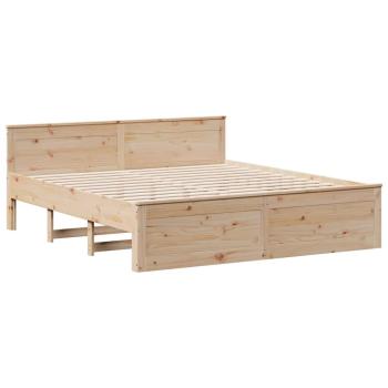 Massivholzbett ohne Matratze mit Kopfteil 200x200 cm