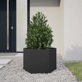 ARDEBO.de - Pflanzkübel Schwarz Sechseckig 69x60x45 Stahl