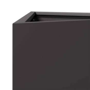 Pflanzkübel Schwarz Dreieckig 40x34,5x75 cm Stahl