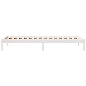 Massivholzbett Extra Lang ohne Matratze Weiß 100x210 Kieferholz