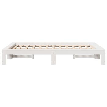 Massivholzbett ohne Matratze Weiß 120x190 cm Kiefernholz