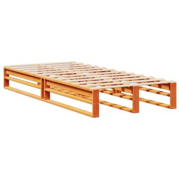 Massivholzbett mit Regal ohne Matratze Wachsbraun 100x200 cm