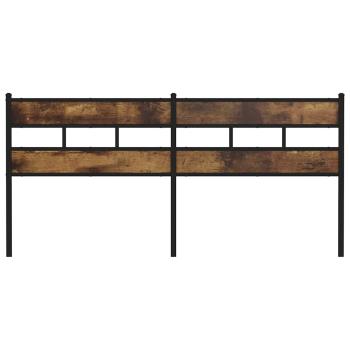 Ersatz-Kopfteil Räuchereiche 180 cm Eisen und Holzwerkstoff