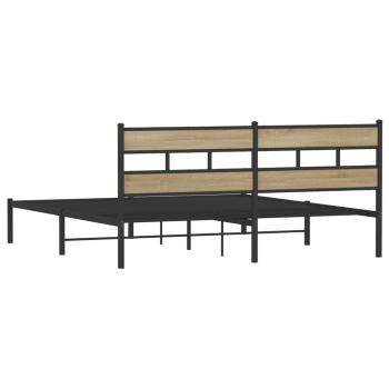 Metallbett ohne Matratze Sonoma-Eiche 183x213 cm