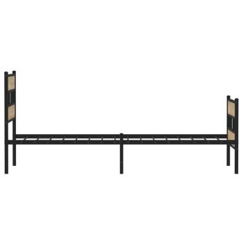 Metallbett ohne Matratze Sonoma-Eiche 80x200 cm