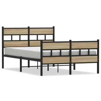 Metallbett ohne Matratze Sonoma-Eiche 120x200 cm
