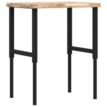 Werkbank 80x60x(73-99,5) cm Massivholz Akazie Rechteckig