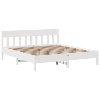 Massivholzbett ohne Matratze Weiß 180x200 cm Kiefernholz