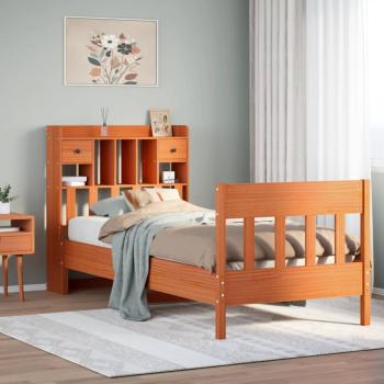 ARDEBO.de - Massivholzbett ohne Matratze Wachsbraun 75x190 cm Kiefernholz