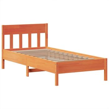 Massivholzbett ohne Matratze Wachsbraun 75x190 cm Kiefernholz
