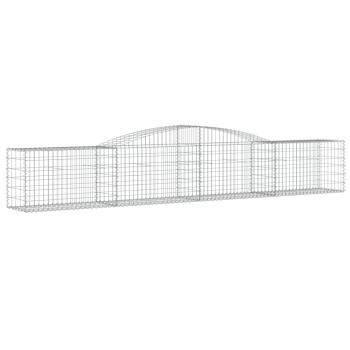 Gabionen mit Hochbogen 10 Stk. 400x50x60/80cm Verzinktes Eisen