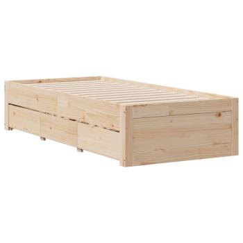 Bücherregalbett ohne Matratze 75x190 cm Massivholz Kiefer