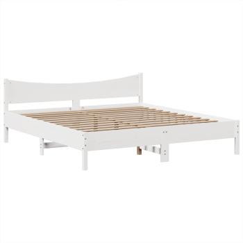 Massivholzbett ohne Matratze Weiß 180x200 cm Kiefernholz