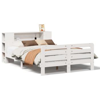Massivholzbett ohne Matratze Weiß 160x200 Kiefernholz